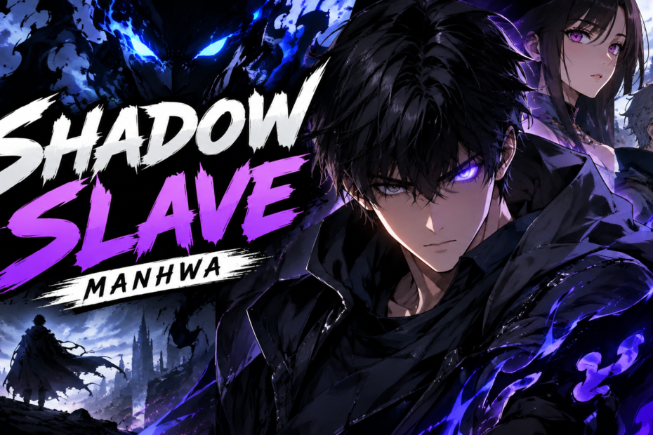 Shadow Slave manhwa characters surrounded by dark purple shadow energy